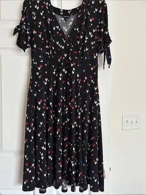 torrid Black Midi Dress with Red, White & Blue Heart Print